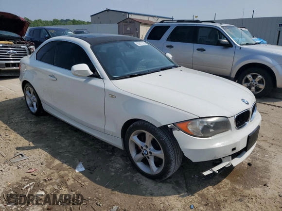 2011 BMW 1 Series 128i with VIN WBAUP9C55BVL89682, listed as a Copart auction lot 59177385 with 131,327 mi miles and Salvage title. Bid and sale history available at DreamBid. Image 4.