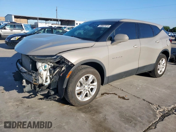 2021 Chevrolet Blazer LT z VIN 3GNKBCRSXMS542267, wystawiony jako Copart lot #55837615 z przebiegiem 53 369 mil mil oraz Szkoda całkowita • Salvage title. Historia ofert i sprzedaży dostępna na DreamBid. Obrazek 1.