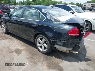 2013 Volkswagen Passat SE with VIN 1VWBP7A34DC114543, listed as a IAAI auction lot 42464549 with 111,146 mi miles and . Bid and sale history available at DreamBid. Image 3.