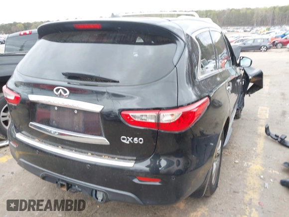 2014 Infiniti QX60 with VIN 5N1AL0MM8EC529125, listed as a IAAI auction lot 41849993 with 159,484 mi miles. Bid and sale history available at carsss.com. Image 4.