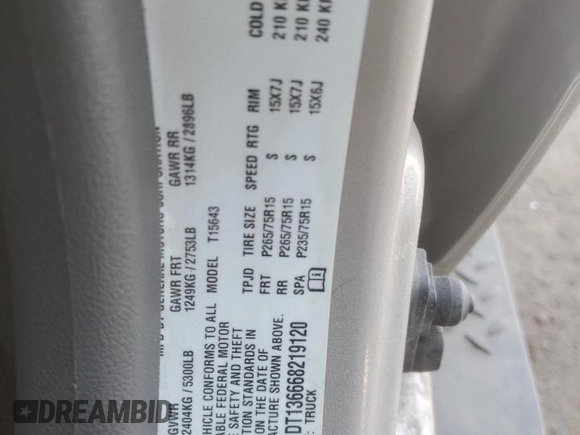 2006 GMC Canyon SLE1 with VIN 1GTDT136668219120, listed as a Copart auction lot 43294515 with 135,794 mi miles and Salvage Title. Bid and sale history available at carsss.com. Image 15.
