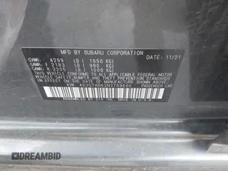 2022 Subaru Impreza z VIN 4S3GTAB62N3709600, wystawiony jako IAAI lot #41902945 z przebiegiem 25 517 mil mil oraz . Historia ofert i sprzedaży dostępna na DreamBid. Obrazek 9.