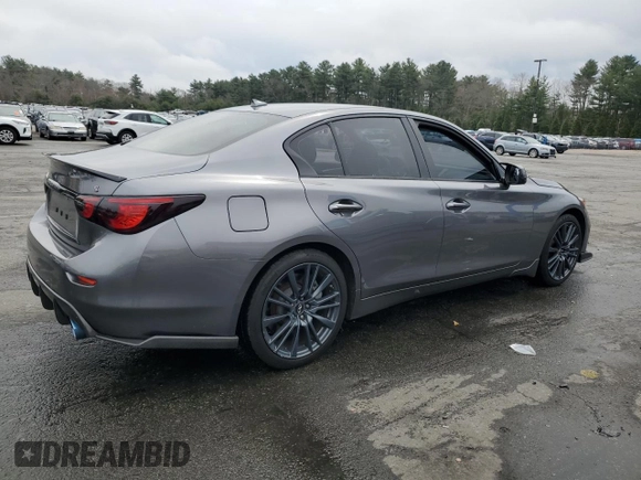 2015 Infiniti Q50 with VIN JN1BV7AR5FM421247, listed as a Copart auction lot 53266115 with 63,820 mi miles and Salvage Title. Bid and sale history available at carsss.com. Image 3.