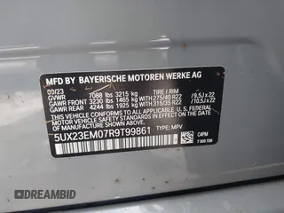 2024 BMW X7 xDrive40i z VIN 5UX23EM07R9T99861, wystawiony jako IAAI lot #40400730 z przebiegiem 9 916 mil mil oraz . Historia ofert i sprzedaży dostępna na DreamBid. Obrazek 9.