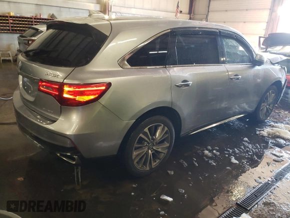 2017 Acura MDX with VIN 5FRYD4H34HB014766, listed as a Copart auction lot 44890595 with 142,849 mi miles and Salvage Title. Bid and sale history available at carsss.com. Image 3.