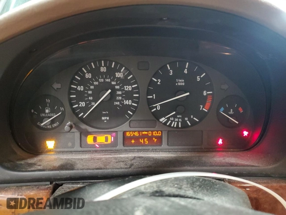 2001 BMW 5 Series 525i with VIN WBADT33481GF40536, listed as a Copart auction lot 48314315 with 165,461 mi miles and Salvage Title. Bid and sale history available at carsss.com. Image 9.