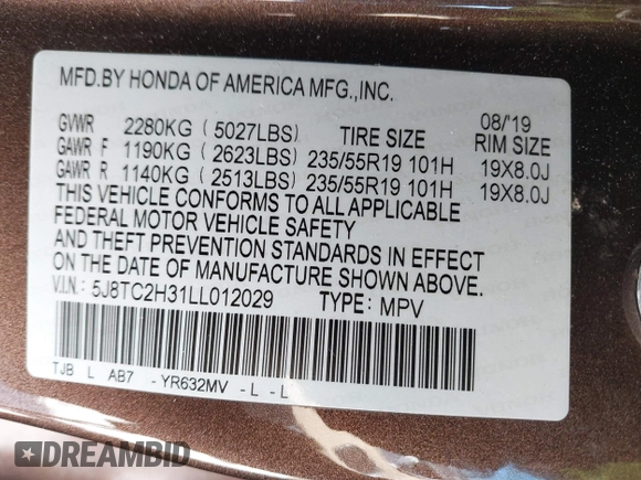 2020 Acura RDX z VIN 5J8TC2H31LL012029, wystawiony jako IAAI lot #41632709 z przebiegiem 46 951 mil mil oraz . Historia ofert i sprzedaży dostępna na DreamBid. Obrazek 9.