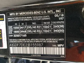 2018 Mercedes-Benz GLS 550 with VIN 4JGDF7DE2JB155987, listed as a Copart auction lot 69892064 with 104,945 mi miles and Salvage Title. Bid and sale history available at DreamBid. Image 13.