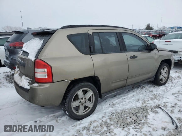 2008 Jeep Compass Sport with VIN 1J8FT47078D665893, listed as a Copart auction lot 44558255 with 138,490 mi miles and Salvage Title. Bid and sale history available at carsss.com. Image 3.