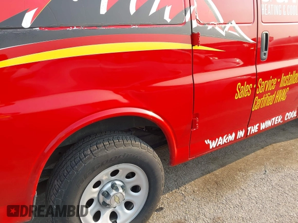 2014 Chevrolet Express Cargo with VIN 1GCSGAFX3E1156517, listed as a IAAI auction lot 42407242 with 154,000 mi miles and . Bid and sale history available at DreamBid. Image 18.