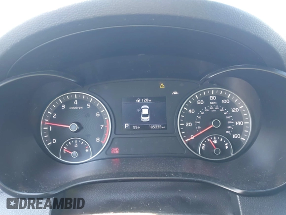 2019 Kia Optima LX with VIN 5XXGT4L35KG357596, listed as a IAAI auction lot 41785667 with 105,333 mi miles. Bid and sale history available at carsss.com. Image 7.