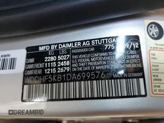 2013 Mercedes-Benz E 350 Luxury with VIN WDDHF5KB1DA699576, listed as a Copart auction lot 55687345 with 221,357 mi miles and Clean Title. Bid and sale history available at DreamBid. Image 13.