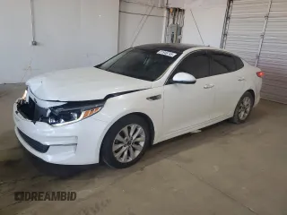 2016 Kia Optima EX with VIN 5XXGU4L38GG108407, listed as a Copart auction lot 51946745 with 217,716 mi miles and Salvage Title. Bid and sale history available at carsss.com. Image 1.