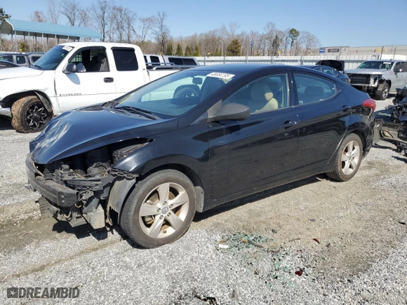 2013 Hyundai Elantra GLS PZEV with VIN KMHDH4AE1DU999945, listed as a Copart auction lot 48854195 with 211,992 mi miles and Salvage Title. Bid and sale history available at carsss.com. Image 1.