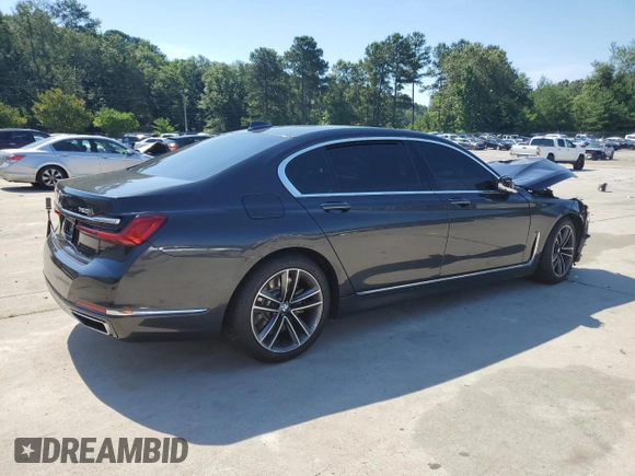 2020 BMW 7 Series 750i xDrive with VIN WBA7U2C01LGJ59354, listed as a Copart auction lot 58669874 with 0 mi miles and Salvage Title. Bid and sale history available at carsss.com. Image 3.