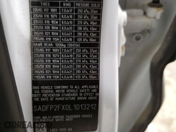 2020 Jaguar E-Pace SE z VIN SADFP2FX0L1013212, wystawiony jako Copart lot #45304705 z przebiegiem 76 370 mil mil oraz Szkoda całkowita • Salvage title. Historia ofert i sprzedaży dostępna na DreamBid. Obrazek 13.