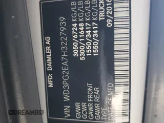 2017 Mercedes-Benz Metris Cargo z VIN WD3PG2EA7H3227939, wystawiony jako Copart lot #59745955 z przebiegiem 63 255 mil mil oraz Szkoda całkowita • Salvage title. Historia ofert i sprzedaży dostępna na DreamBid. Obrazek 12.