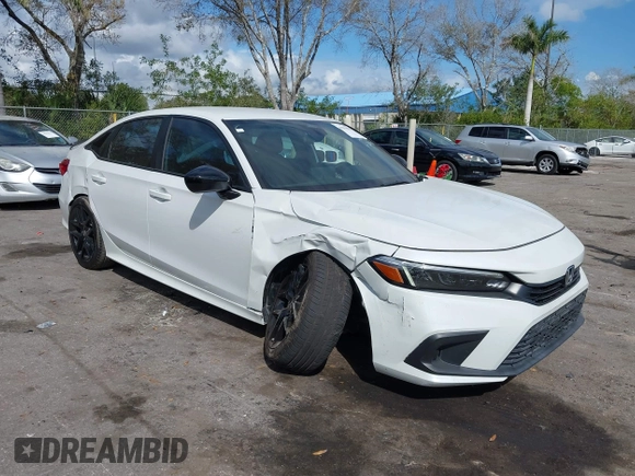 2022 Honda Civic Sedan Sport with VIN 2HGFE2F52NH532042, listed as a IAAI auction lot 41594967 with 76,809 mi miles. Bid and sale history available at carsss.com. Image 6.