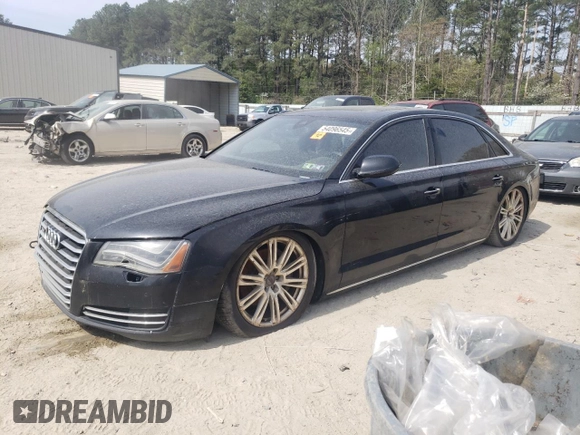 2013 Audi A8 L 3.0L with VIN WAURGAFD2DN028018, listed as a Copart auction lot 54096545 with 0 mi miles and Clean Title. Bid and sale history available at carsss.com. Image 1.