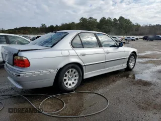 2001 BMW 7 Series 740iA with VIN WBAGG83441DN88709, listed as a Copart auction lot 77776194 with 0 mi miles and Salvage Title. Bid and sale history available at carsss.com. Image 3.
