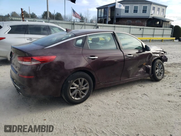 2019 Kia Optima LX with VIN 5XXGT4L33KG352722, listed as a Copart auction lot 87468804 with 49,167 mi miles and Salvage Title. Bid and sale history available at DreamBid. Image 3.