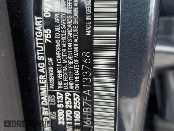 2015 Mercedes-Benz CLS 400 with VIN WDDLJ6HB7FA133768, listed as a Copart auction lot 45547855 with 130,514 mi miles and Salvage title. Bid and sale history available at DreamBid. Image 12.