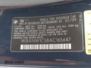2010 BMW 5 Series 535i with VIN WBANW1C58AC165647, listed as a IAAI auction lot 41741427 with 150,364 mi miles and . Bid and sale history available at carsss.com. Image 9.