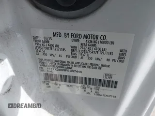 2015 Ford F-250 XLT с VIN 1FT7X2A65FEC57448, выставлен на аукционе IAAI как лот 41552596 с пробегом 113 158 миль миль и . История ставок и продаж доступна на DreamBid. Изображение 9.
