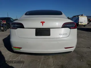 2020 Tesla Model 3 Long Range with VIN 5YJ3E1EB0LF665887, listed as a Copart auction lot 48985245 with 50,309 mi miles and Salvage Title. Bid and sale history available at DreamBid. Image 6.