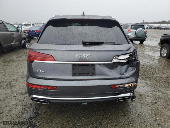 2023 Audi Q5 S line Prestige with VIN WA1FAAFY6P2191975, listed as a Copart auction lot 43663885 with 22,374 mi miles and Salvage Title. Bid and sale history available at carsss.com. Image 6.