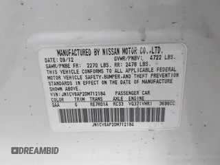 2013 Infiniti G37 Journey with VIN JN1CV6AP2DM712184, listed as a IAAI auction lot 42314475 with Not provided miles and . Bid and sale history available at DreamBid. Image 9.