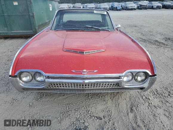 1962 Ford Thunderbird with VIN 2Y87Z133196, listed as a Copart auction lot 79568844 with 1,738 mi miles and Salvage Title. Bid and sale history available at DreamBid. Image 11.