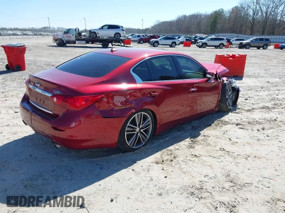 2015 Infiniti Q50 Premium with VIN JN1BV7AP6FM339042, listed as a IAAI auction lot 41645935 with 109,439 mi miles. Bid and sale history available at carsss.com. Image 4.