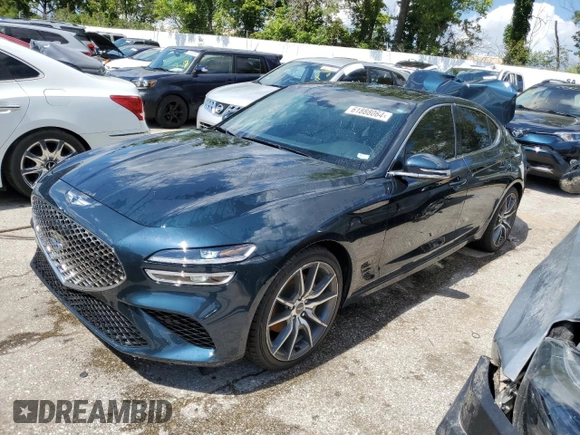 2022 Genesis G70 2.0T with VIN KMTG34TA9NU091742, listed as a Copart auction lot 61888064 with 18,349 mi miles and Salvage Title. Bid and sale history available at DreamBid. Image 1.