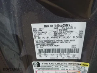 2012 Ford F-150 XL with VIN 1FTFW1ET5CFA52811, listed as a IAAI auction lot 41851091 with 226,388 mi miles. Bid and sale history available at carsss.com. Image 9.
