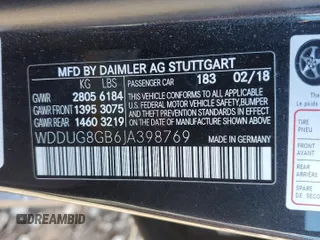 2018 Mercedes-Benz S 560 with VIN WDDUG8GB6JA398769, listed as a Copart auction lot 43329725 with 76,735 mi miles and Salvage Title. Bid and sale history available at carsss.com. Image 12.