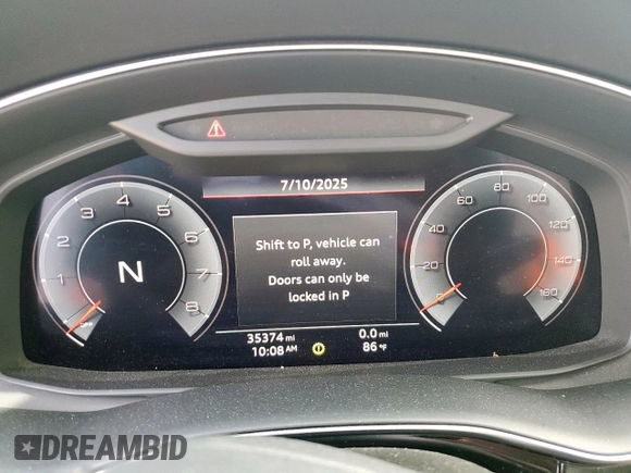 2019 Audi Q8 Prestige with VIN WA1FVAF18KD039734, listed as a Copart auction lot 63831345 with 35,374 mi miles and Salvage title. Bid and sale history available at DreamBid. Image 9.