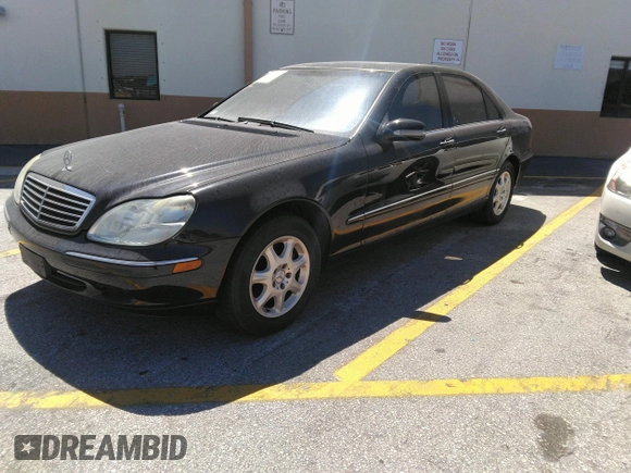 2002 Mercedes-Benz S-Class 4.3L with VIN WDBNG70JX2A231244, listed as a IAAI auction lot 41533814 with 103,215 mi miles. Bid and sale history available at carsss.com. Image 2.