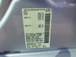 2020 Nissan Altima 2.5 S with VIN 1N4BL4BV5LC167625, listed as a IAAI auction lot 41964520 with 77,751 mi miles. Bid and sale history available at carsss.com. Image 9.