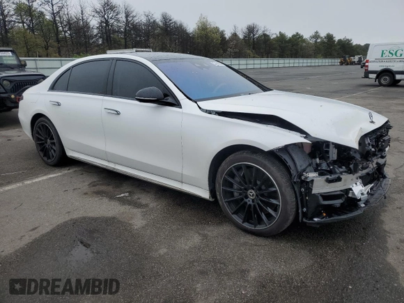 2024 Mercedes-Benz S 580 с VIN W1K6G7GB9RA306312, выставлен на аукционе Copart как лот 55761695 с пробегом 5 461 миль миль и Списание • Salvage title. История ставок и продаж доступна на DreamBid. Изображение 4.