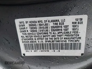 2009 Honda Odyssey EX-L with VIN 5FNRL38779B016745, listed as a IAAI auction lot 41731978 with 139,138 mi miles. Bid and sale history available at carsss.com. Image 9.
