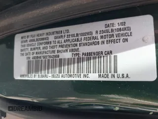 2002 Subaru Legacy Outback z VIN 4S3BH675027642959, wystawiony jako IAAI lot #42484848 z przebiegiem Nie podano mil oraz . Historia ofert i sprzedaży dostępna na DreamBid. Obrazek 9.