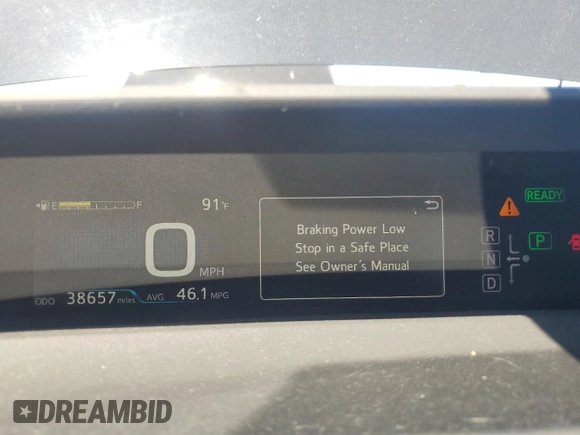 2017 Toyota Prius Two with VIN JTDKBRFU0H3052613, listed as a Copart auction lot 56436305 with 38,657 mi miles and Salvage Title. Bid and sale history available at DreamBid. Image 9.