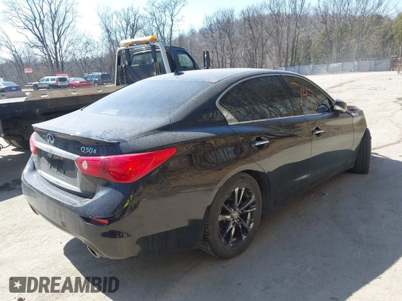 2015 Infiniti Q50 Premium with VIN JN1BV7AR2FM420542, listed as a IAAI auction lot 41787473 with 83,955 mi miles. Bid and sale history available at carsss.com. Image 4.