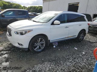 2013 Infiniti JX35 with VIN 5N1AL0MM6DC313644, listed as a Copart auction lot 66887894 with 138,106 mi miles and Salvage Title. Bid and sale history available at carsss.com. Image 1.