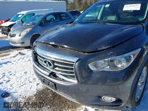 2013 Infiniti JX35 with VIN 5N1AL0MM6DC314048, listed as a IAAI auction lot 41393672 with 158,073 mi miles. Bid and sale history available at carsss.com. Image 6.