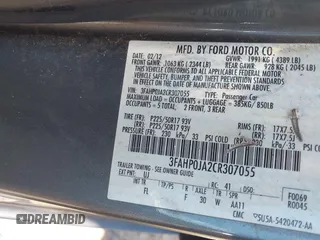 2012 Ford Fusion SEL with VIN 3FAHP0JA2CR307055, listed as a IAAI auction lot 42569357 with 155,082 mi miles and . Bid and sale history available at DreamBid. Image 9.