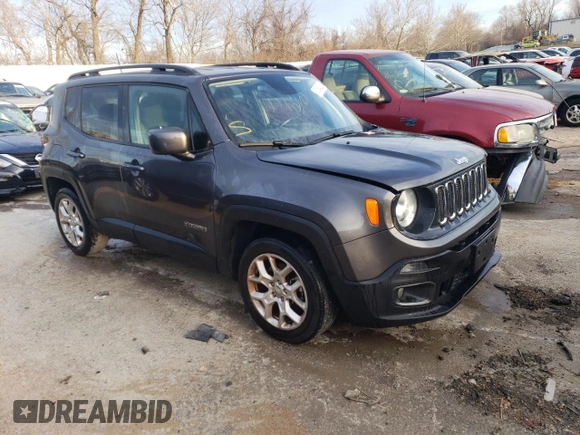 2018 Jeep Renegade Latitude with VIN ZACCJABB3JPJ24500, listed as a Copart auction lot 81084323 with 96,579 mi miles and Salvage Title. Bid and sale history available at DreamBid. Image 4.