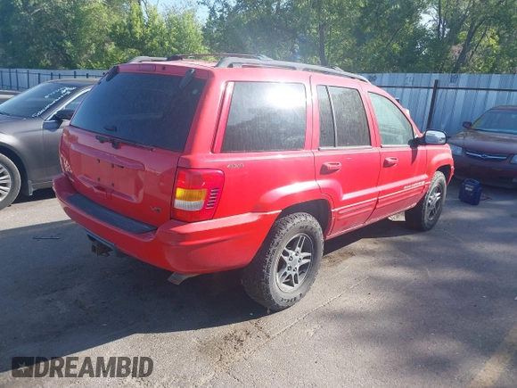 2000 Jeep Grand Cherokee Limited with VIN 1J4GW58N5YC186410, listed as a IAAI auction lot 42504152 with 140,982 mi miles and . Bid and sale history available at DreamBid. Image 4.