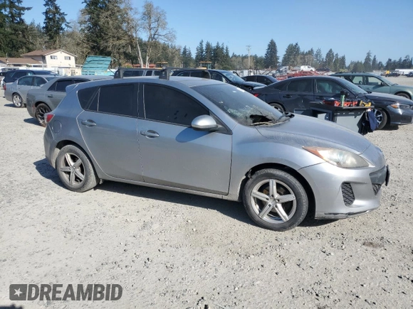 2013 Mazda 3 i Touring with VIN JM1BL1LP2D1829134, listed as a Copart auction lot 53386455 with Not Provided miles and Salvage Title. Bid and sale history available at DreamBid. Image 4.